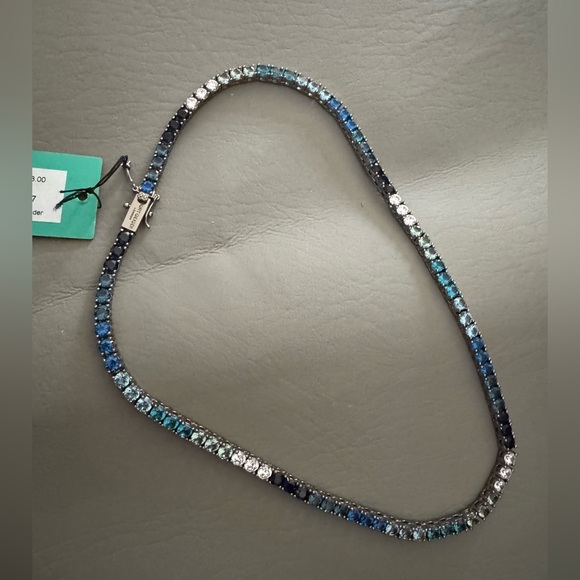 Kurt Geiger London Blue Ombré Tennis Necklace - Picture 4 of 7